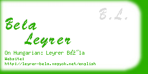 bela leyrer business card